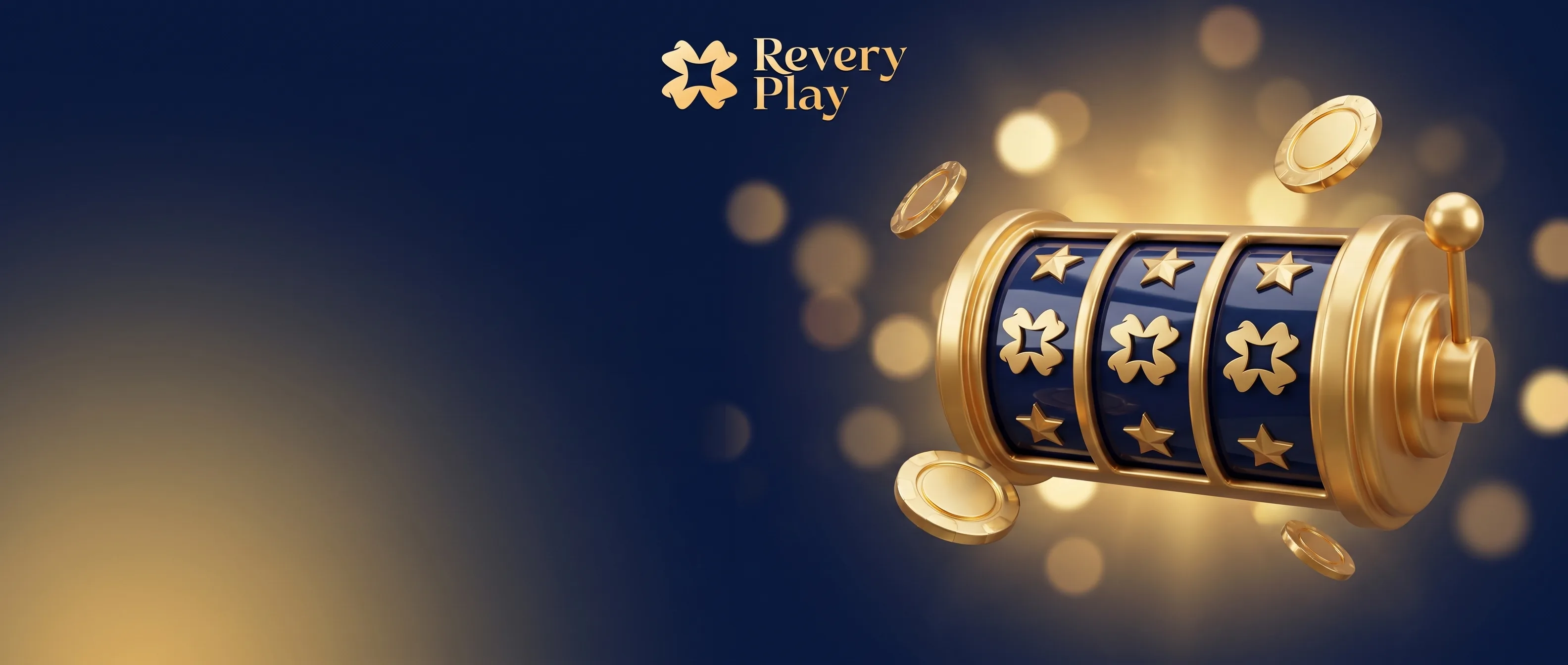 Goldener Revery Play Spielautomat mit Münzen